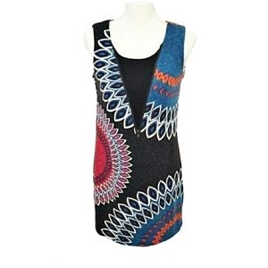 Aryeh Partial Zip Sleeveless Kaleidoscope Dress Size S